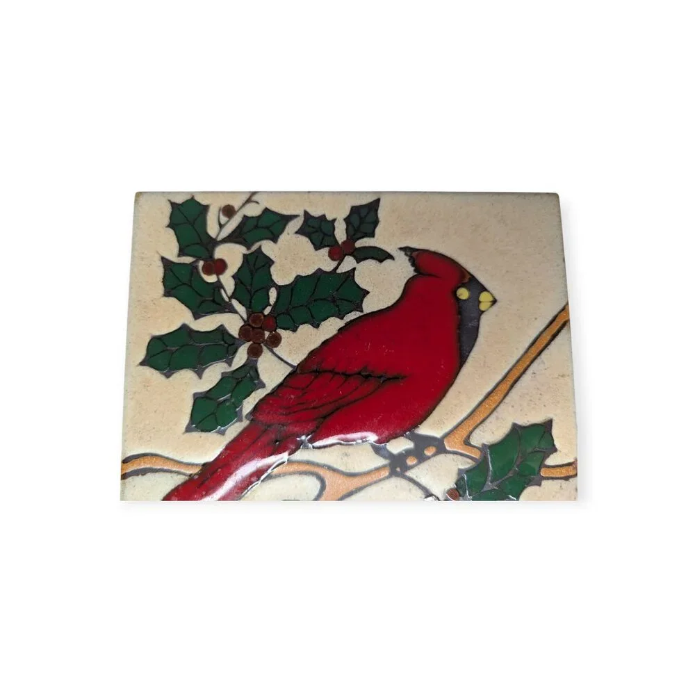 Cardinal Tile by Elany Wall Hanging or Hot Plate- Hand Painted 6